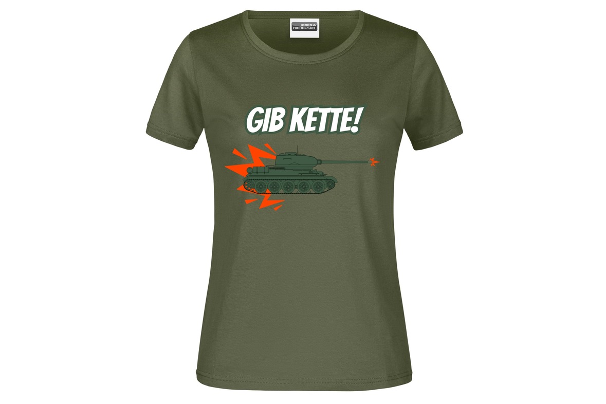 T-Shirt "Gib Kette!" für Damen vorn