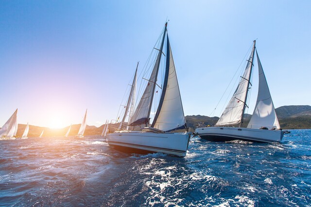 Segelboot, Segelschiff, Regatta, maritim, Wasser, Meer, See, segeln, Wind, Wellen