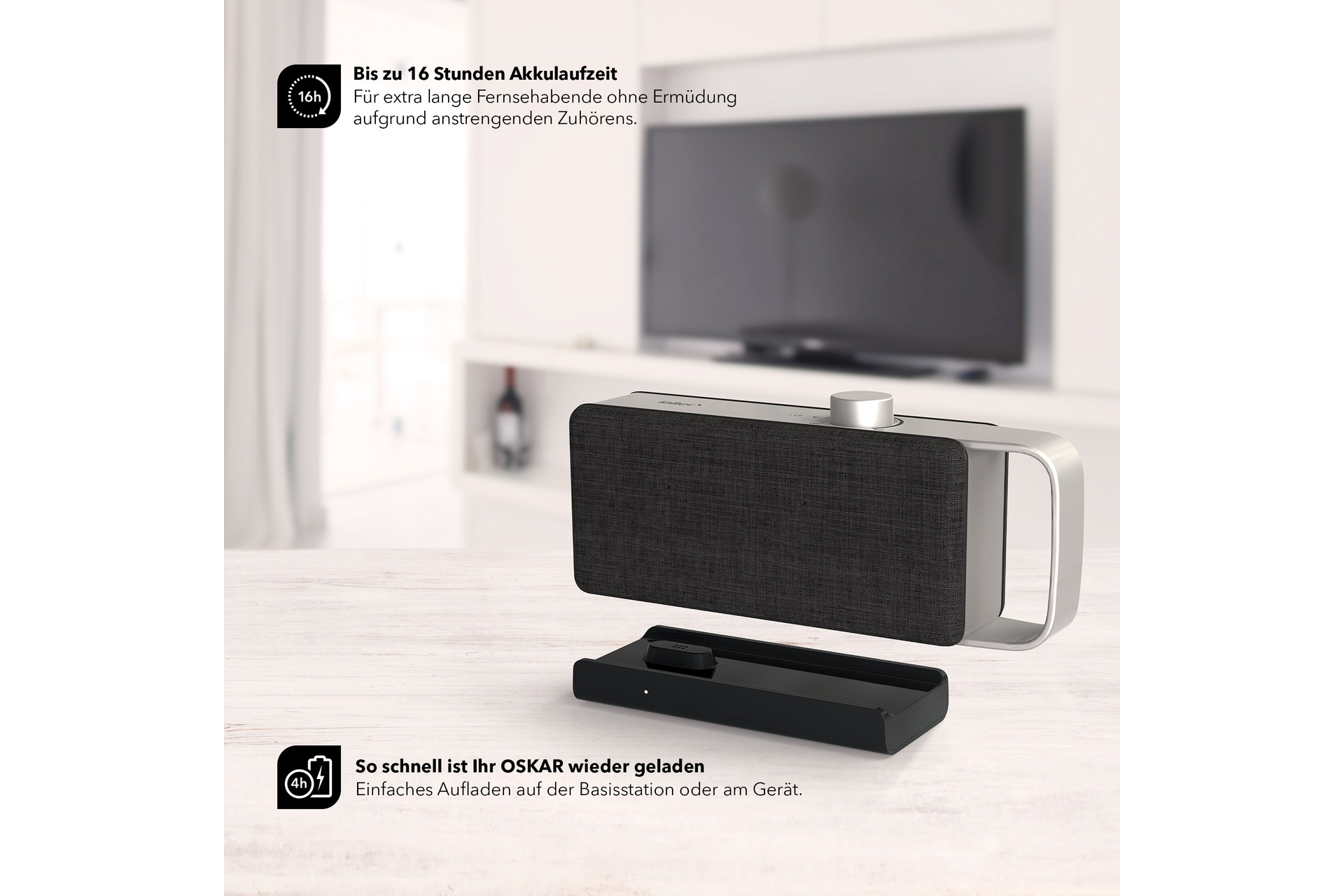 OSKAR Sprachverstärker & Hörverstärker für Fernsehen (TV)