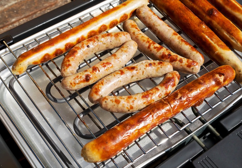 Bratwurst, Bratwürste, Elektrogrill, grillen, Essen, Fleisch, Wurst, Heizspirale