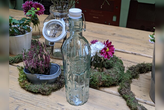 Trinkflasche Glas | Kaktusdesign mit Bügelverschluss