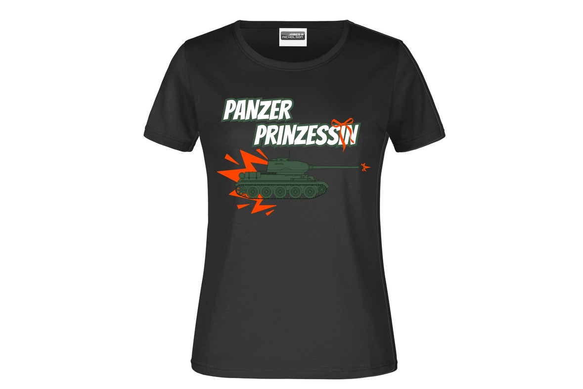 T-Shirt "Panzer Prinzessin" für Damen vorn