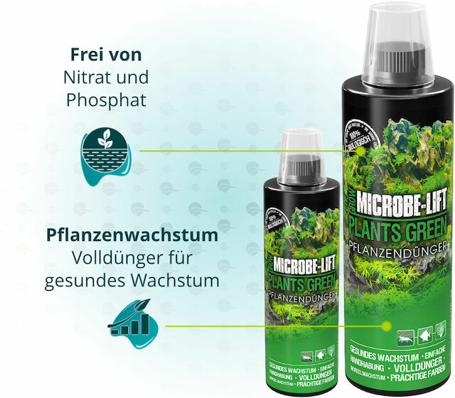 Dieses Bild zeigt die Eigenschaften von Microbe Lift Plants Green