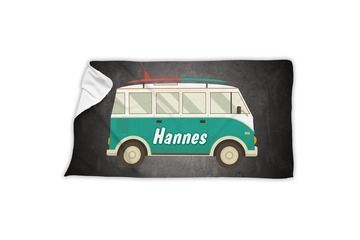 Unikatolo Badetuch Motiv Camper Van mit Name personalisiert