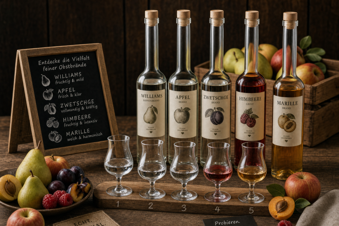 Whisky Rum Gin Obstler: Mixed Tasting