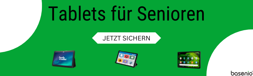 banner, tablet für senioren