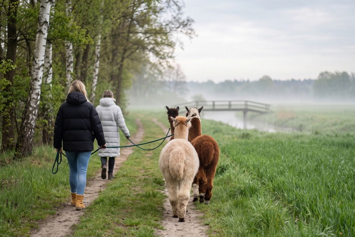 Alpaka Wanderung im Spreewald