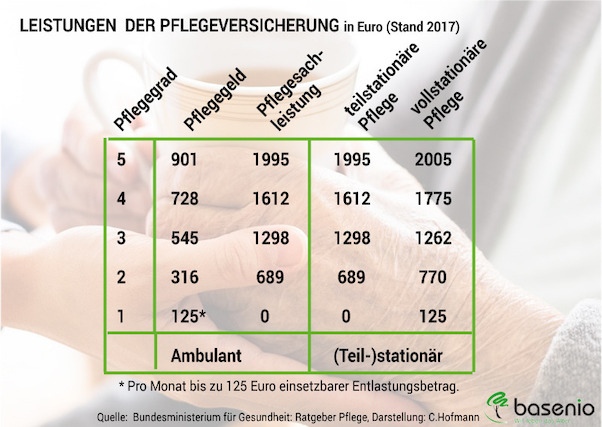 Pflege, Pflegeversicherung, Leistungen, Pflegegeld, Pflegegrad