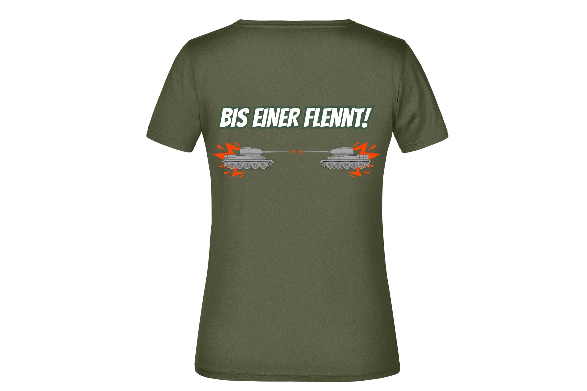 T-Shirt "Bis einer flennt!" für Damen hinten
