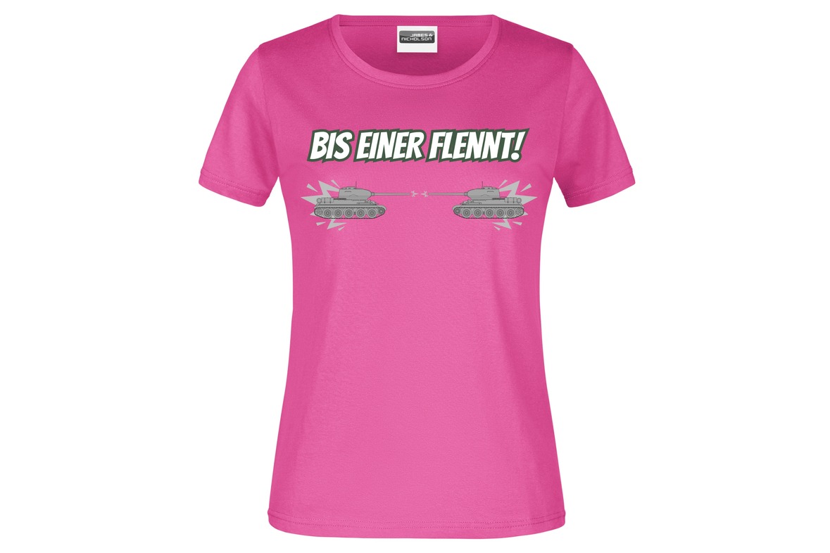 T-Shirt "Bis einer flennt!" für Damen vorn