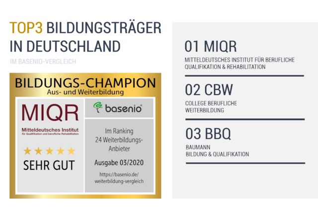Bester Bildungsträger MIQR