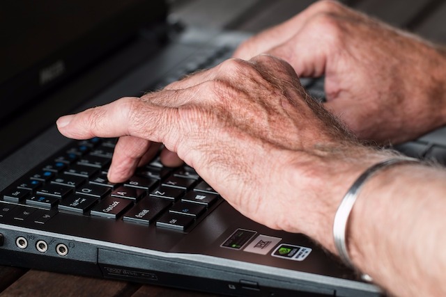 schreiben, Hände, Laptop, tippen